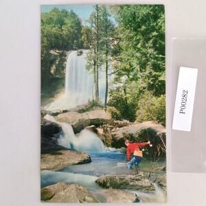 Vintage Postcard 1958 Trout Fishing White Water Falls Sapphire North Carolina NC